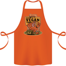 Heading to Vegan Town Funny Turkey Cotton Apron 100% Organic Orange