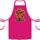 Heading to Vegan Town Funny Turkey Cotton Apron 100% Organic Pink