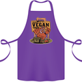 Heading to Vegan Town Funny Turkey Cotton Apron 100% Organic Purple