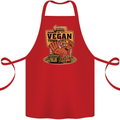 Heading to Vegan Town Funny Turkey Cotton Apron 100% Organic Red