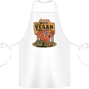 Heading to Vegan Town Funny Turkey Cotton Apron 100% Organic White