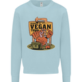 Heading to Vegan Town Funny Turkey Kids Sweatshirt Jumper Light Blue