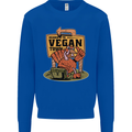 Heading to Vegan Town Funny Turkey Kids Sweatshirt Jumper Royal Blue