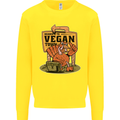 Heading to Vegan Town Funny Turkey Kids Sweatshirt Jumper Yellow