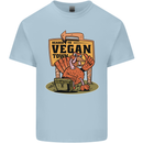 Heading to Vegan Town Funny Turkey Kids T-Shirt Childrens Light Blue