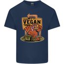 Heading to Vegan Town Funny Turkey Kids T-Shirt Childrens Navy Blue