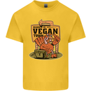 Heading to Vegan Town Funny Turkey Kids T-Shirt Childrens Yellow