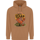 Heading to Vegan Town Funny Turkey Mens 80% Cotton Hoodie Caramel Latte