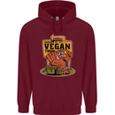 Heading to Vegan Town Funny Turkey Mens 80% Cotton Hoodie Maroon