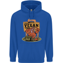 Heading to Vegan Town Funny Turkey Mens 80% Cotton Hoodie Royal Blue