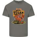 Heading to Vegan Town Funny Turkey Mens Cotton T-Shirt Tee Top Charcoal