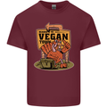 Heading to Vegan Town Funny Turkey Mens Cotton T-Shirt Tee Top Maroon