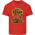 Heading to Vegan Town Funny Turkey Mens Cotton T-Shirt Tee Top Red