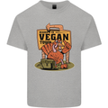 Heading to Vegan Town Funny Turkey Mens Cotton T-Shirt Tee Top Sports Grey