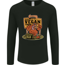 Heading to Vegan Town Funny Turkey Mens Long Sleeve T-Shirt Black