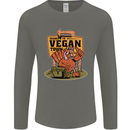 Heading to Vegan Town Funny Turkey Mens Long Sleeve T-Shirt Charcoal