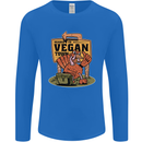 Heading to Vegan Town Funny Turkey Mens Long Sleeve T-Shirt Royal Blue