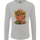 Heading to Vegan Town Funny Turkey Mens Long Sleeve T-Shirt Sports Grey
