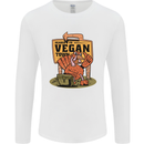 Heading to Vegan Town Funny Turkey Mens Long Sleeve T-Shirt White