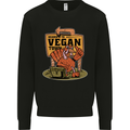 Heading to Vegan Town Funny Turkey Mens Sweatshirt Jumper Black