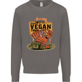 Heading to Vegan Town Funny Turkey Mens Sweatshirt Jumper Charcoal