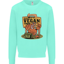 Heading to Vegan Town Funny Turkey Mens Sweatshirt Jumper Peppermint