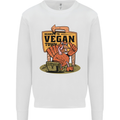 Heading to Vegan Town Funny Turkey Mens Sweatshirt Jumper White