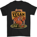 Heading to Vegan Town Funny Turkey Mens T-Shirt 100% Cotton Black