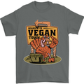 Heading to Vegan Town Funny Turkey Mens T-Shirt 100% Cotton Charcoal