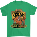 Heading to Vegan Town Funny Turkey Mens T-Shirt 100% Cotton Irish Green