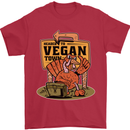 Heading to Vegan Town Funny Turkey Mens T-Shirt 100% Cotton Red