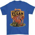 Heading to Vegan Town Funny Turkey Mens T-Shirt 100% Cotton Royal Blue