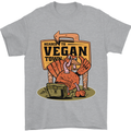 Heading to Vegan Town Funny Turkey Mens T-Shirt 100% Cotton Sports Grey