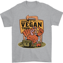 Heading to Vegan Town Funny Turkey Mens T-Shirt 100% Cotton Sports Grey