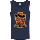 Heading to Vegan Town Funny Turkey Mens Vest Tank Top Navy Blue