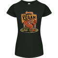 Heading to Vegan Town Funny Turkey Womens Petite Cut T-Shirt Black