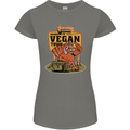 Heading to Vegan Town Funny Turkey Womens Petite Cut T-Shirt Charcoal