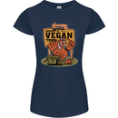 Heading to Vegan Town Funny Turkey Womens Petite Cut T-Shirt Navy Blue