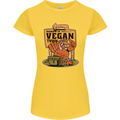 Heading to Vegan Town Funny Turkey Womens Petite Cut T-Shirt Yellow