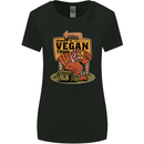 Heading to Vegan Town Funny Turkey Womens Wider Cut T-Shirt Black