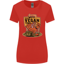 Heading to Vegan Town Funny Turkey Womens Wider Cut T-Shirt Red
