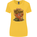 Heading to Vegan Town Funny Turkey Womens Wider Cut T-Shirt Yellow