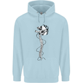 Headphone Wearing Skull Spine Childrens Kids Hoodie Light Blue