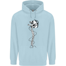 Headphone Wearing Skull Spine Childrens Kids Hoodie Light Blue