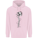 Headphone Wearing Skull Spine Childrens Kids Hoodie Light Pink