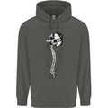 Headphone Wearing Skull Spine Childrens Kids Hoodie Storm Grey
