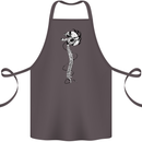 Headphone Wearing Skull Spine Cotton Apron 100% Organic Dark Grey