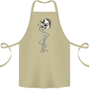 Headphone Wearing Skull Spine Cotton Apron 100% Organic Khaki