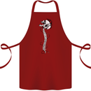 Headphone Wearing Skull Spine Cotton Apron 100% Organic Maroon