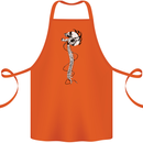 Headphone Wearing Skull Spine Cotton Apron 100% Organic Orange
